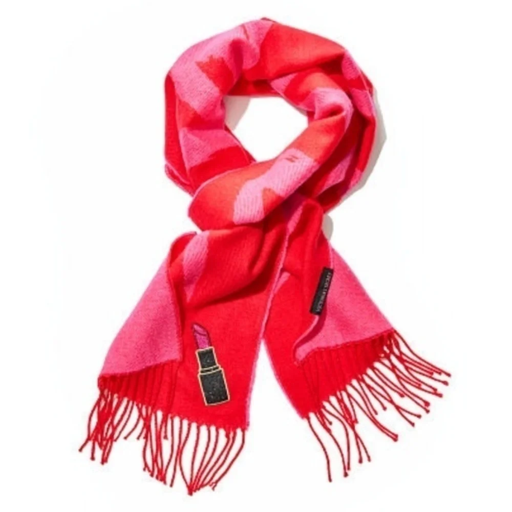 Victorias Secret Valentines Scarf  Wrap Red pink Lipstck